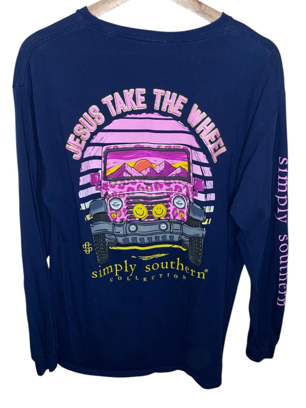 SIMPLY SOUTHERN Jesus Take The Wheel “Jeep” Long Sleeve Tee